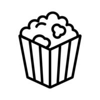 cinema popcorn in package diagonal view icon vector outline illustration