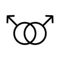 same sex marriage icon vector. Isolated contour symbol illustration vector