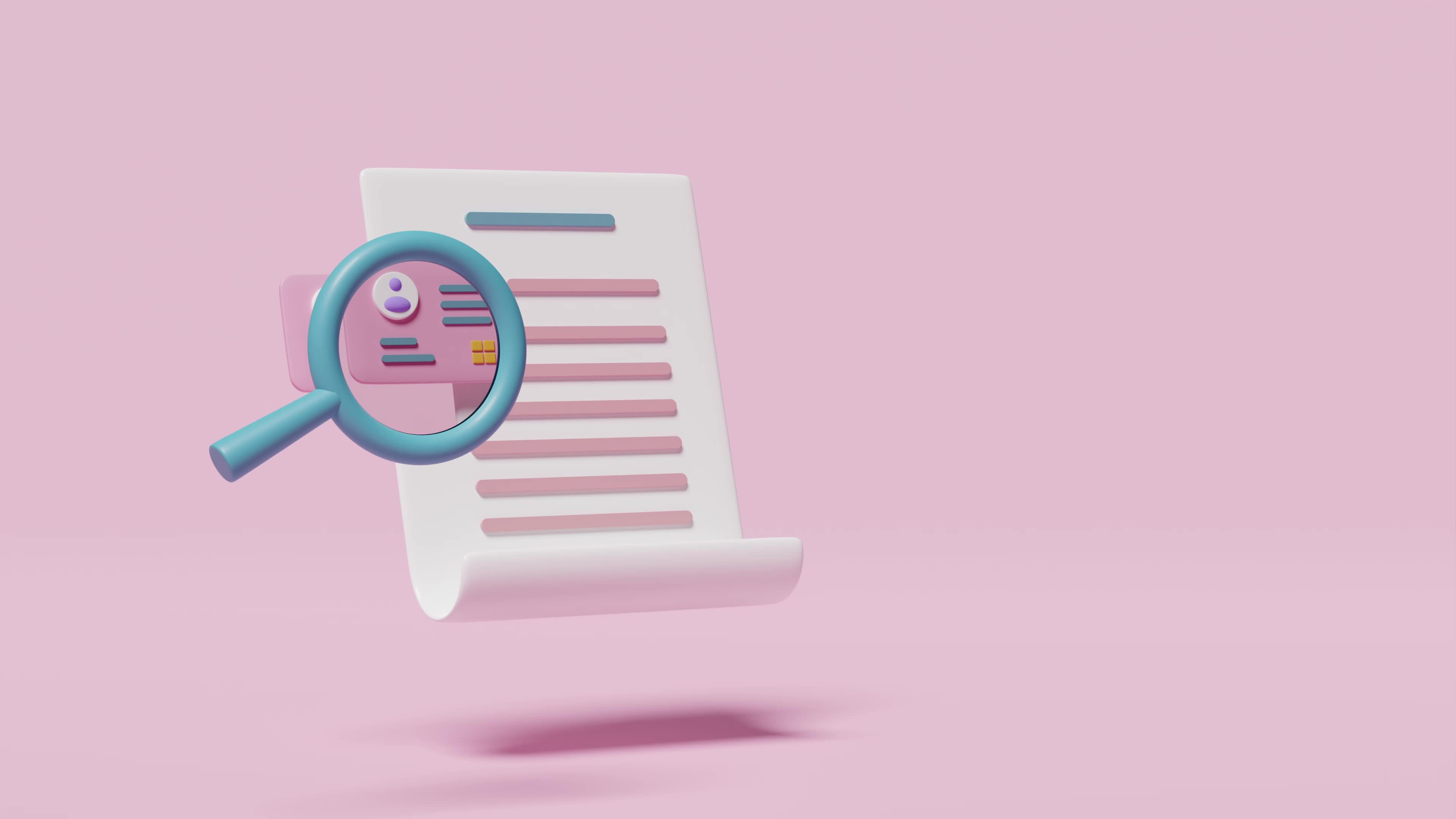 3d animation Id card with magnifying glass, checklist paper, clipboard isolated on pink background. recruitment staff, human resources, job search, job application concept, 3d render illustration 9927995 Stock Video at Vecteezy 3d animation Id card with magnifying glass, checklist paper, clipboard isolated on pink background. recruitment staff, human resources, job search, job application concept, 3d render illustration 9927995 Stock Video at Vecteezy