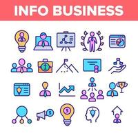 Info Business Collection Elements Icons Color Set Vector