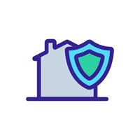 Protect the private home icon vector. Isolated contour symbol illustration vector