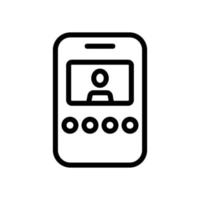 intercom gadget with screen icon vector outline illustration