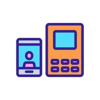 intercom and mobile phone icon vector outline illustration