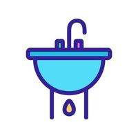 The sink is a vector icon. Isolated contour symbol illustration