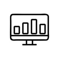 computer chart indicator icon vector outline illustration