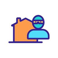 Protecting the house from the robbery of the icon vector. Isolated contour symbol illustration vector