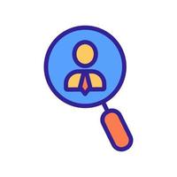 Search for employee vector icon. Isolated contour symbol illustration