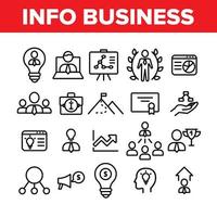 iconos de elementos de colección de negocios de información establecer vector