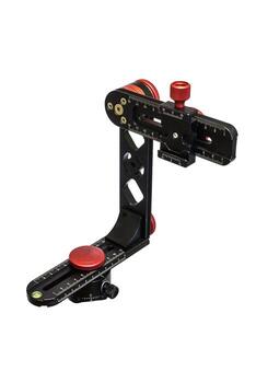 panoramic head for a tripod for the making of virtual tours and full seamless 360 degrees angle panoramas without parallax and distortion isolated on white background photo