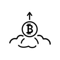 The rise of bitcoin icon vector. Isolated contour symbol illustration vector