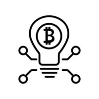 The rise of bitcoin icon vector. Isolated contour symbol illustration vector