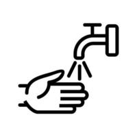 prevención lavarse las manos bajo el icono del grifo ilustración de contorno vectorial vector