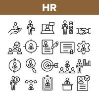 colección hr iconos de recursos humanos establecer vector