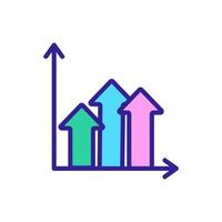 growth chart icon vector. Isolated contour symbol illustration vector