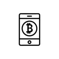Bitcoin app is an icon vector. Isolated contour symbol illustration vector
