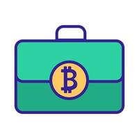 La cartera de bitcoin es un vector de iconos. ilustración de símbolo de contorno aislado