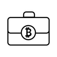 La cartera de bitcoin es un vector de iconos. ilustración de símbolo de contorno aislado