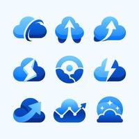 conjunto de logotipos de nubes vector