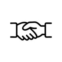 handshake icon vector. Isolated contour symbol illustration vector