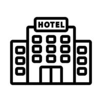 The hotel building is an icon vector. Isolated contour symbol illustration vector