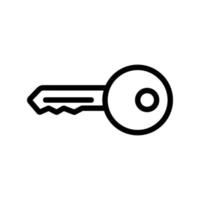 Key for the door icon vector. Isolated contour symbol illustration vector