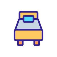 Bed for resting icon vector. Isolated contour symbol illustration vector