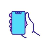 the phone shows icon vector outline illustration