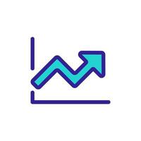 chart the growth of the icon vector. Isolated contour symbol illustration vector
