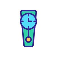 ilustración de contorno de vector de icono de reloj de péndulo montado