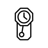 reloj de pared geométrico con icono de péndulo ilustración de contorno vectorial vector