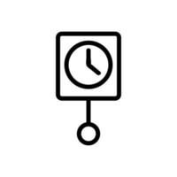 ilustración de contorno de vector de icono de dispositivo de reloj de péndulo de forma cuadrada