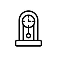 standing rounded pendulum clock icon vector outline illustration