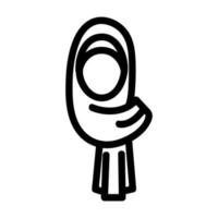 Hijab woman icon vector. Isolated contour symbol illustration vector