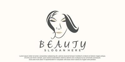 beauty women salon logo and eyelash extention illustration vector