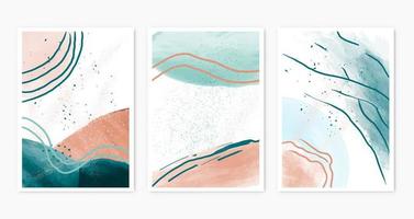 Abstract art background with watercolor stain elements vector. Painting brush texture decoration with art acrylic poster design vector