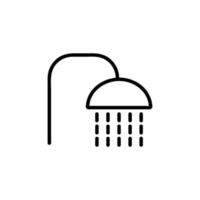 ducha en el vector de icono de baño. ilustración de símbolo de contorno aislado