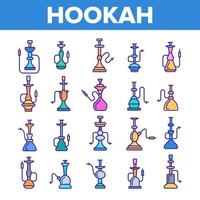 Hookah, Smoking Device Vector Linear Icons Set