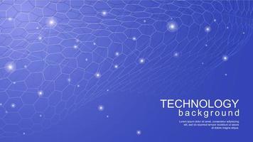 Tech hexagon background with blue gradient