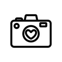 Camera icon vector. Isolated contour symbol illustration vector