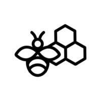 Honey bee icon vector. Isolated contour symbol illustration vector