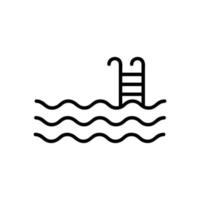 steps in the pool icon vector. Isolated contour symbol illustration vector