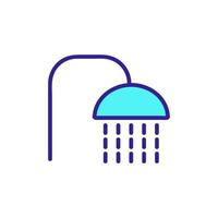 Shower in the bathroom icon vector. Isolated contour symbol illustration vector