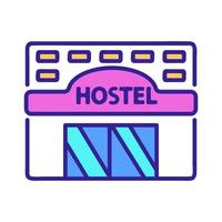 The building of the hostel is an icon vector. Isolated contour symbol illustration vector