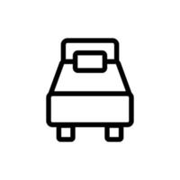 Bed for resting icon vector. Isolated contour symbol illustration vector