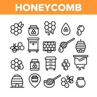 Honeycomb Collection Elements Icons Set Vector