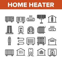 Home Heater Collection Elements Icons Set Vector