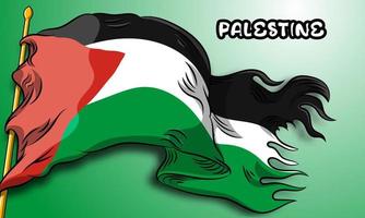 vector bandera palestina con dibujado a mano