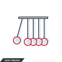 Newton cradle, pendulum icon logo vector illustration. kinetics symbol template for graphic and web design collection