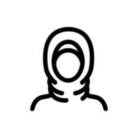 Hijab woman icon vector. Isolated contour symbol illustration vector