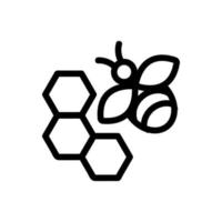Honey bee icon vector. Isolated contour symbol illustration vector